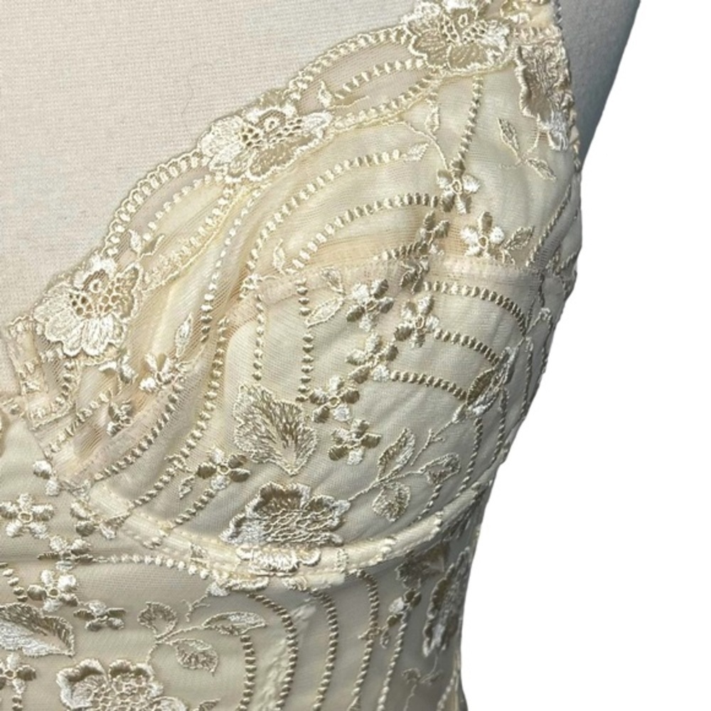RARE NWT VTG 90s Y2K La Perla Bridal Ivory Lace Bustier Corset 36B Garter Straps - Picture 4 of 15